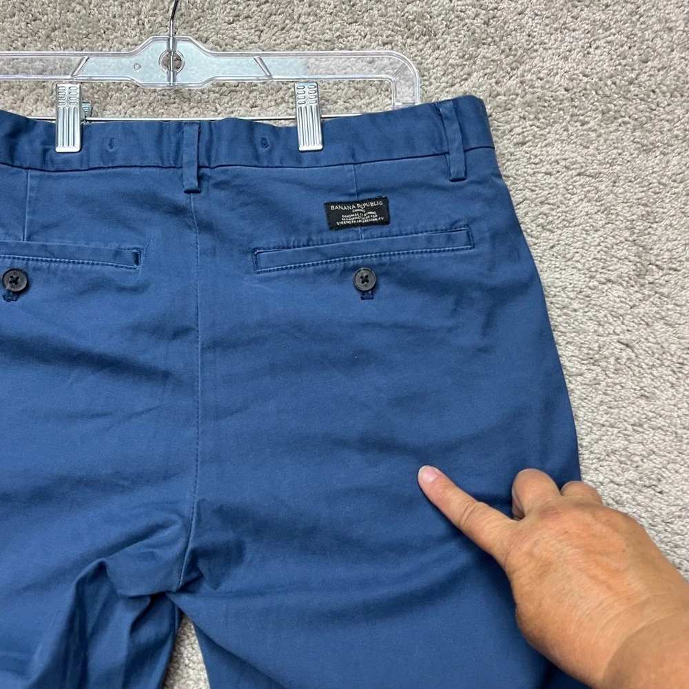 Banana Republic Lived-In Chino Pants Mens 31x32 Blue Skinny Fit Flat Front